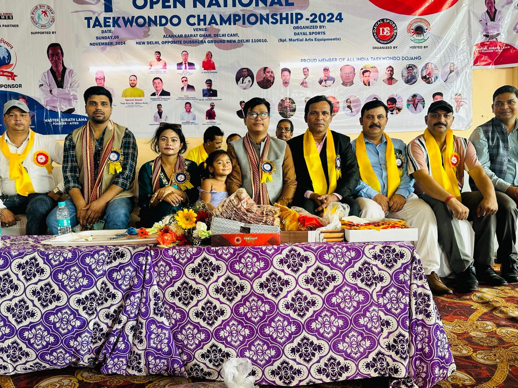 नयाँ दिल्लीमा आयोजित 4th Dayal sports cup Teakwondo Championship 2024 प्रतियोगिता को सांसद ओलिद्वारा उदघाटन